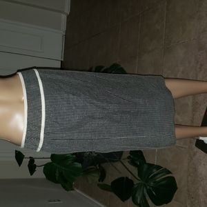 Carlisle 6 birds eye plaid white piping pencil skirt